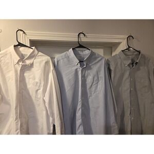LL Bean Shirt Mens Lot Of 3 Blue,White,Gray Chest Pocket Size 18-34 Item# 209410